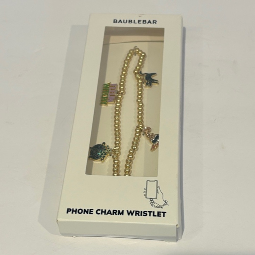 BaubleBar Gold Halloween Beaded Phone Charm Bracelet brand new